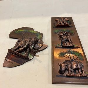 3D copper look and painted wall plaques